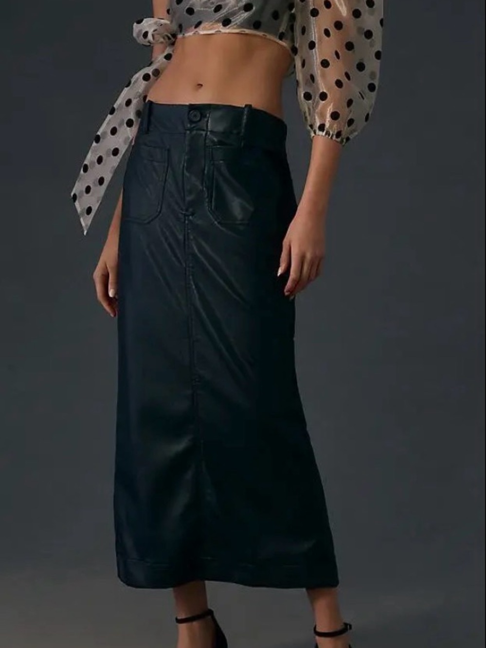 Anthropologie Maeve Faux Leather Colette Maxi Skirt